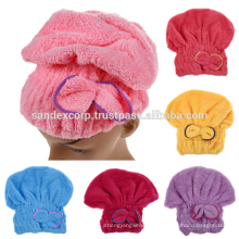 Serviette à cheveux en microfibre turban